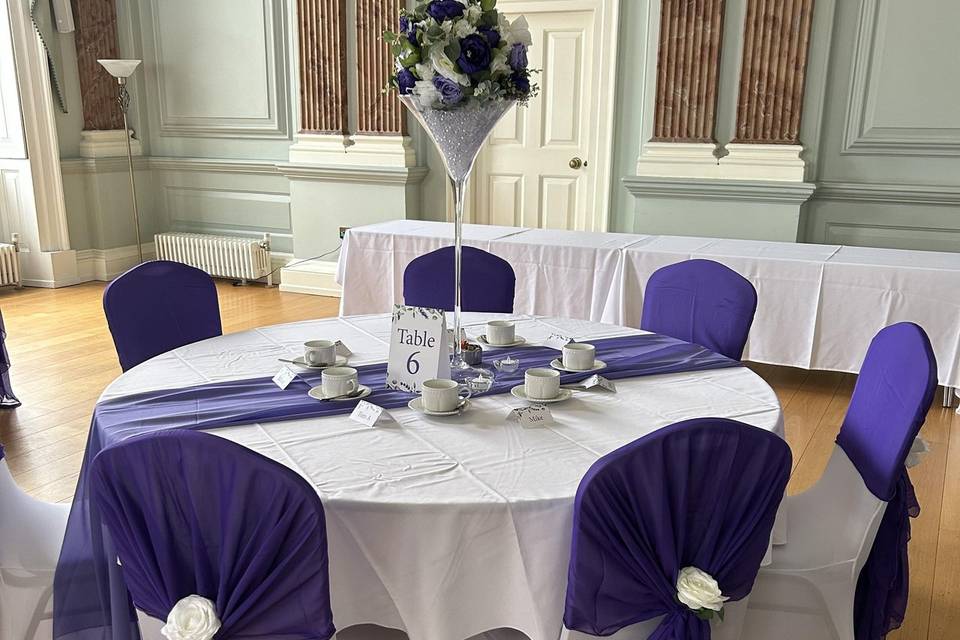 Martini glass centrepieces