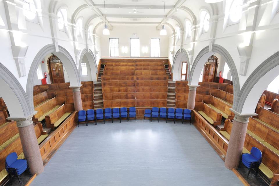 The hall from the mezzanine