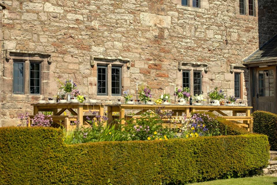 Blencowe Hall outdoor dining