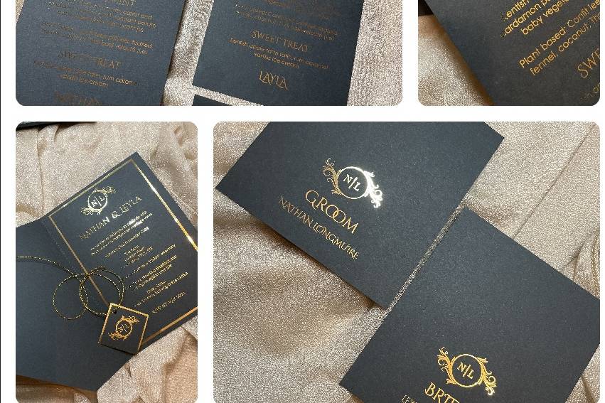 Black and gold foil