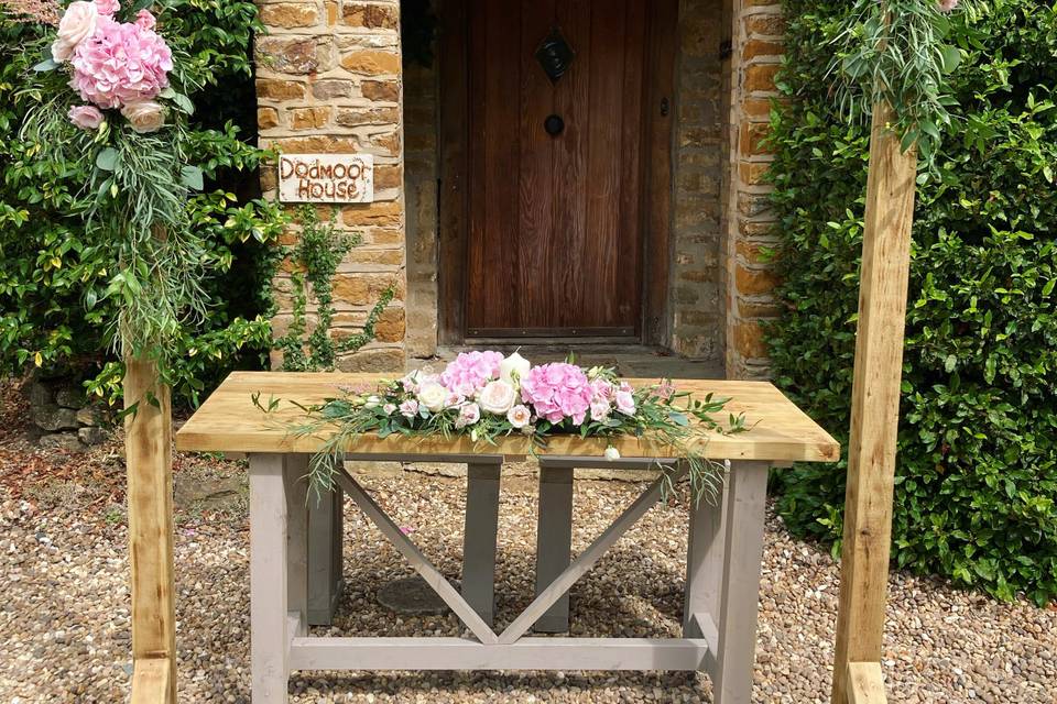 Rustic ceremony arch