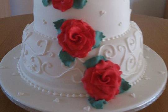 Roses and swirls stacked tiers