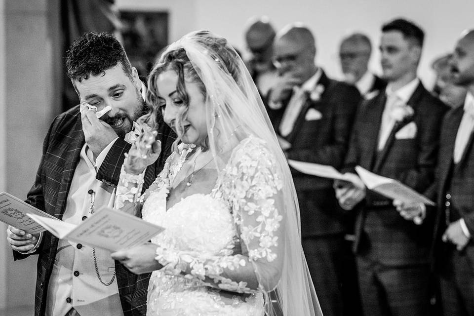 Tearful vows