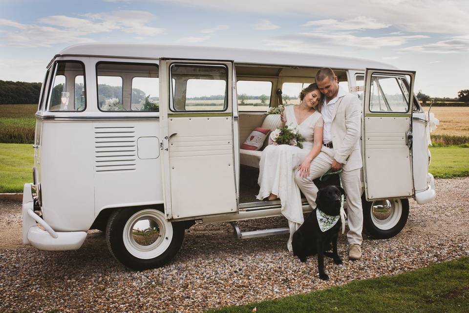 Vintage wedding van