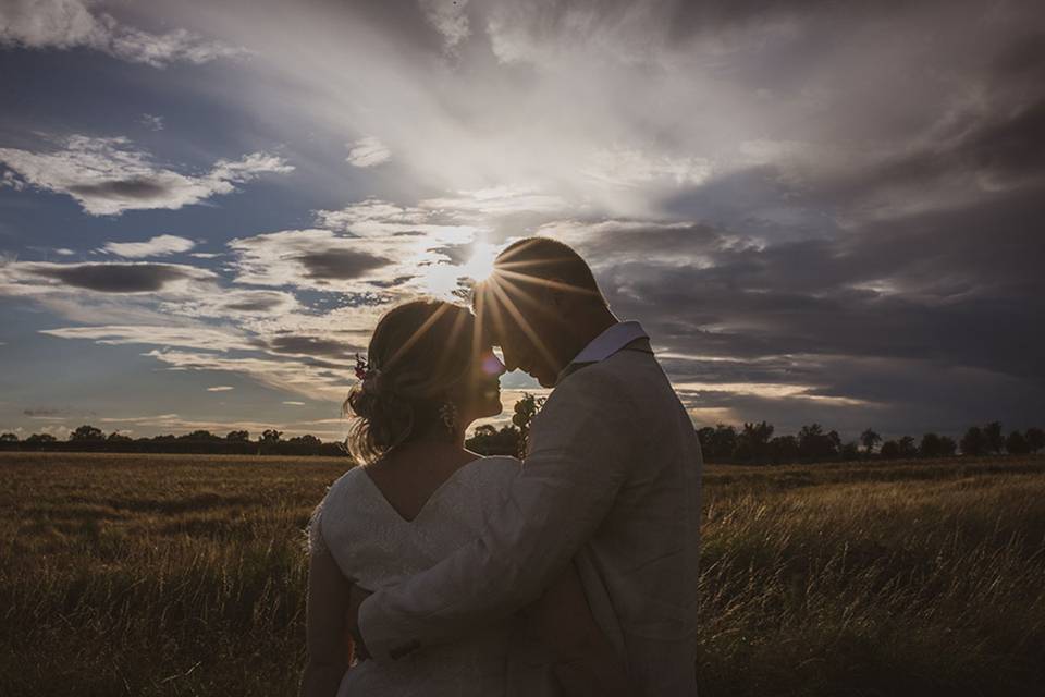 Golden hour at Priory Barns