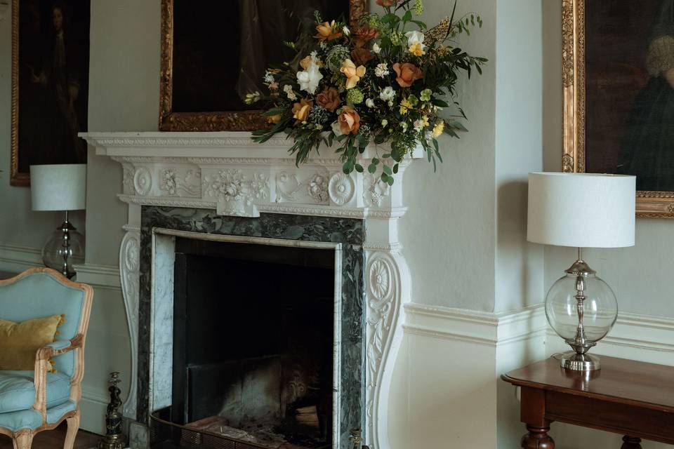 Fireplace flowers