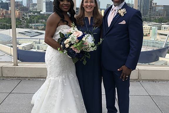 Rooftop city wedding