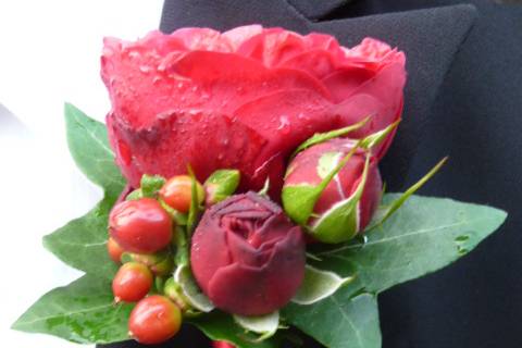 Garden rose buttonhole