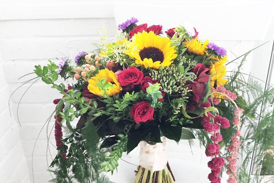 Garden bouquet of sunflowers