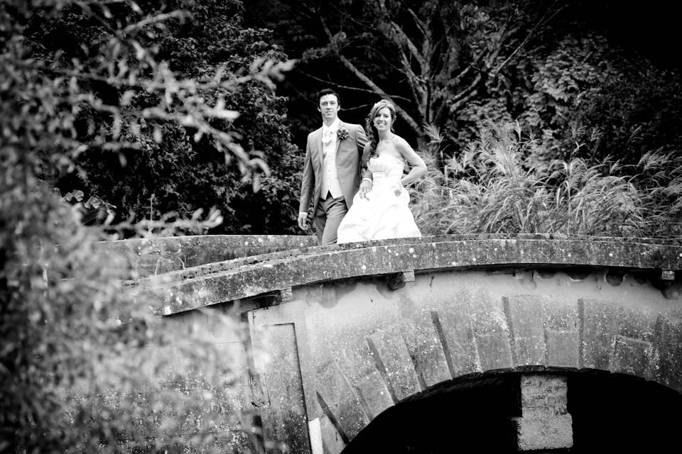 Couple crossing the bridge