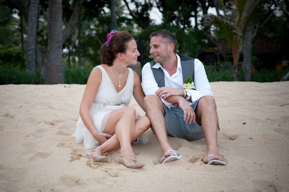 On a beach in Bali