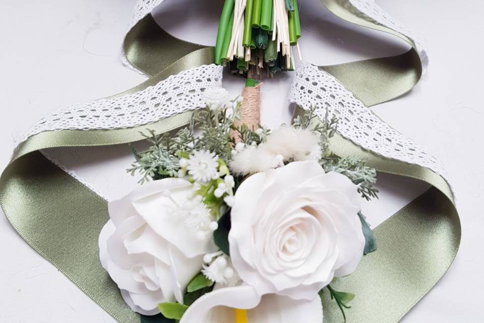 Sage and white