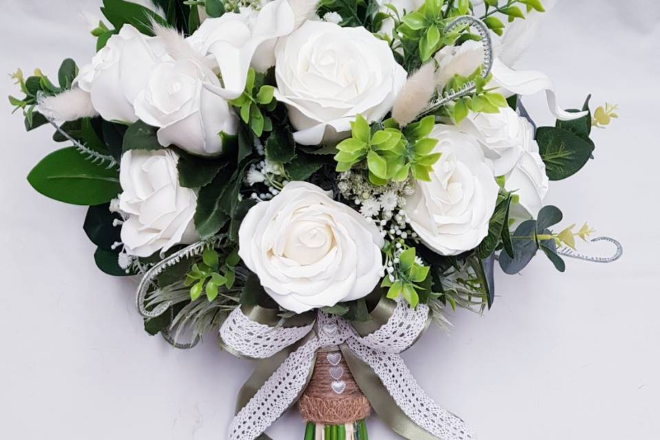 Sage and white