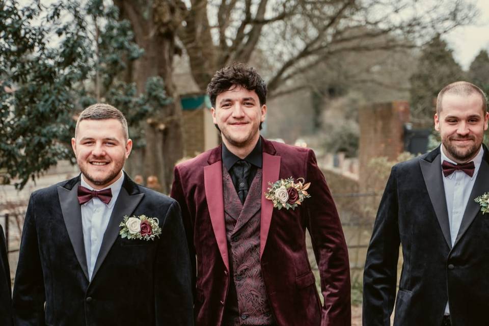 Burgundy cream gold