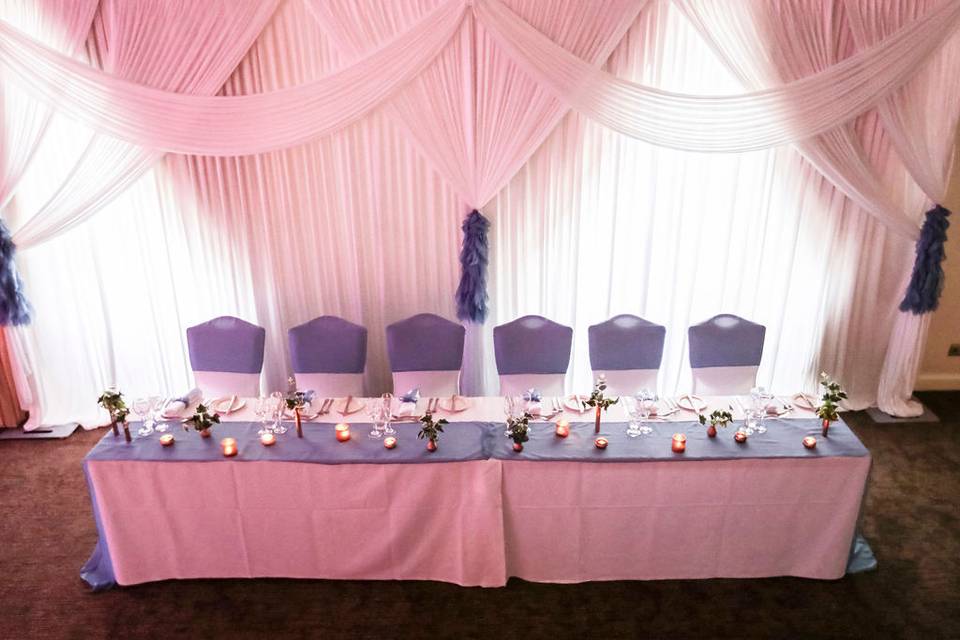 Dusty Blue Chiffon Top table