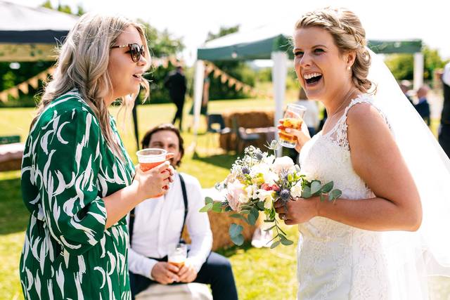 Happy bride on a sunny day