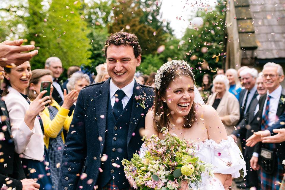 Happy confetti tunnel