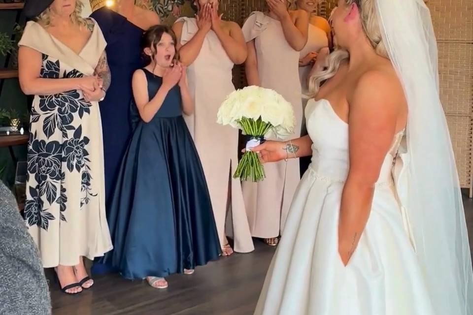 Bride dress reveal