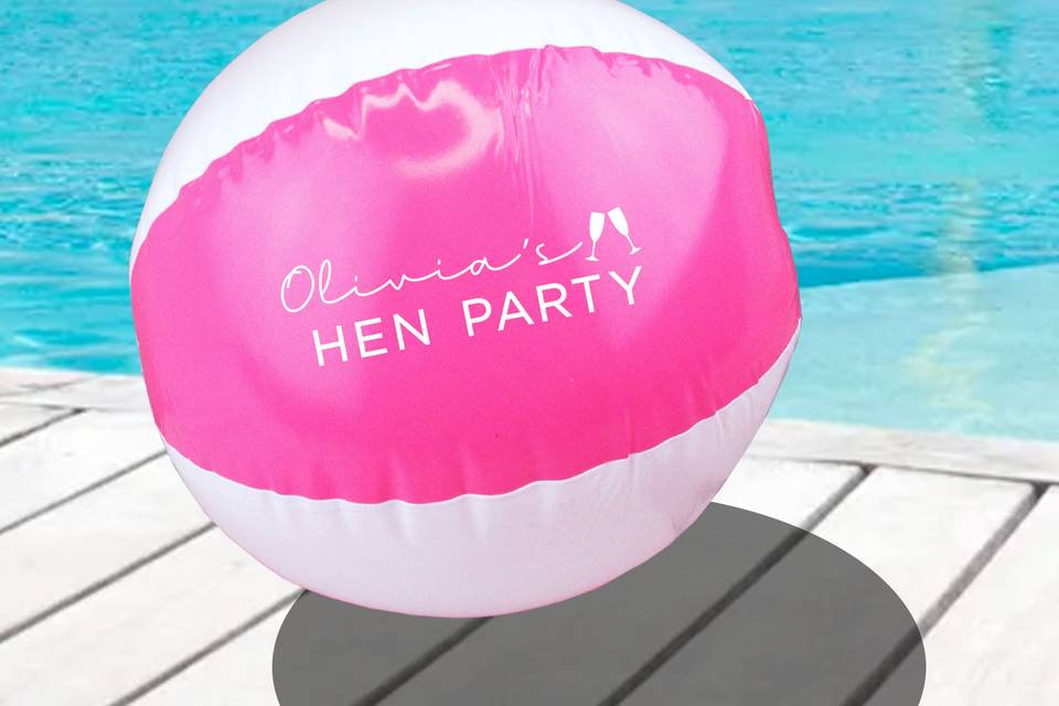 Pink hen party beach ball