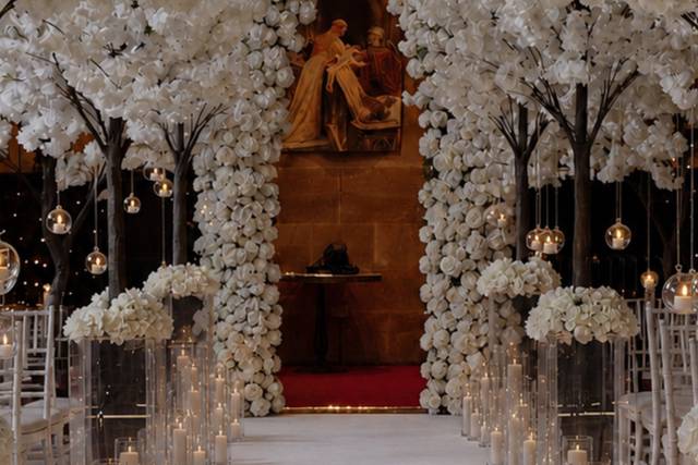 All white decor at Peckforton