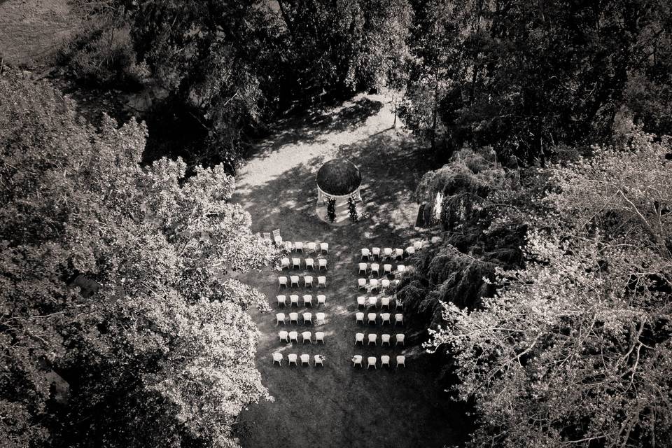 Wedding ceremony from above