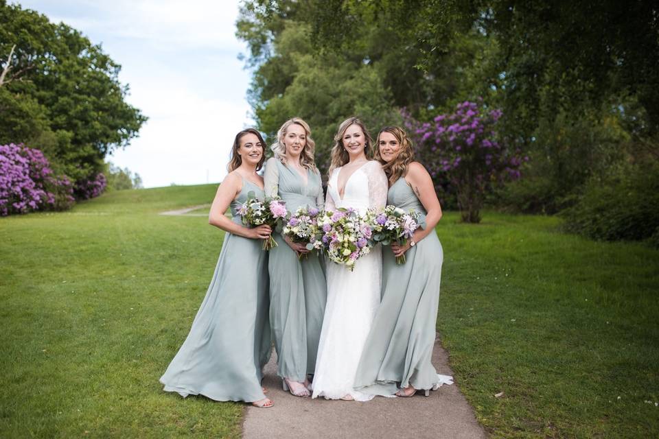 Bride and Bridesmaids