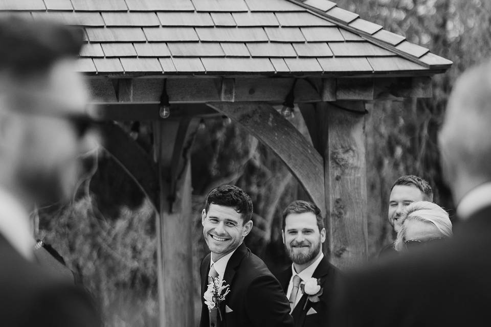 Candid grooms reaction