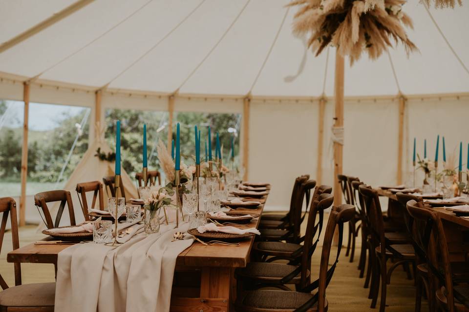 Rustic wedding reception