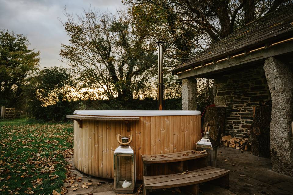 Wood fired Swedish hot tub