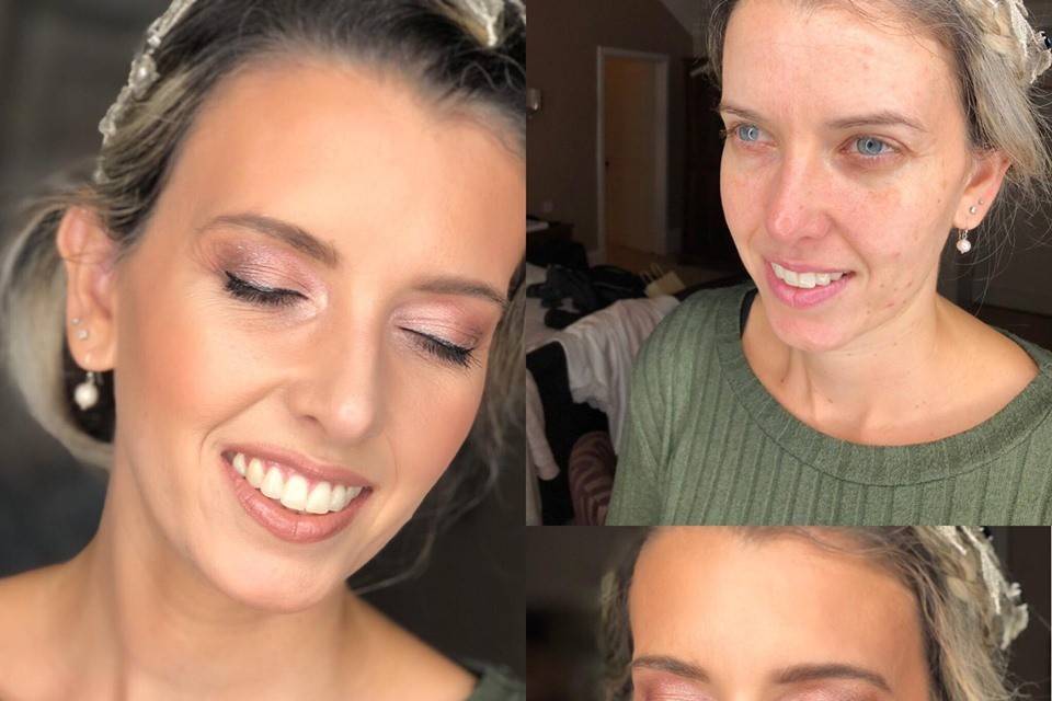 Collage of wedding makeover