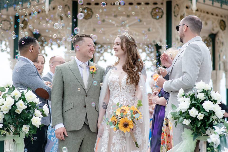 Bandstand Bride and Groom