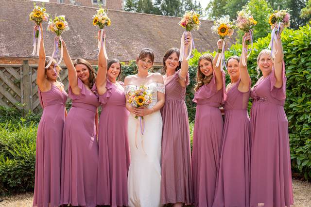 Bride and bridesmaids