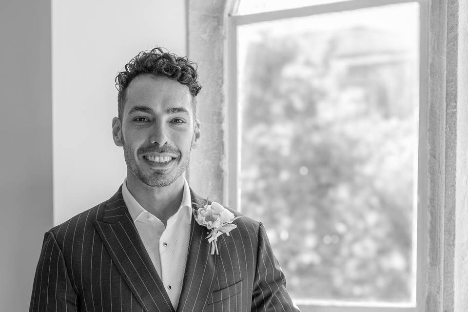 Groom on wedding day