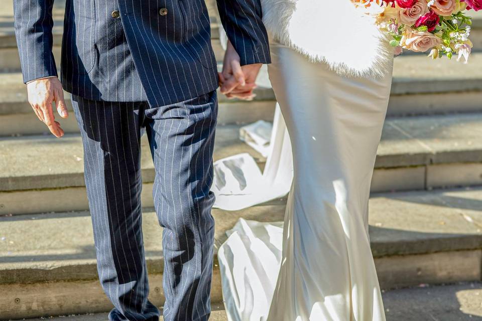 Bride and groom after wedding