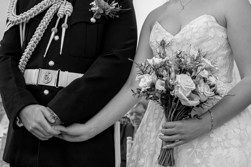 Military wedding couple
