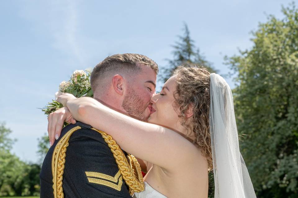 Romantic kiss