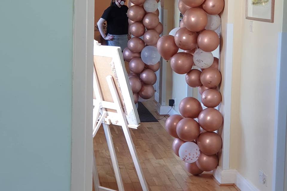 Door entrance rose gold