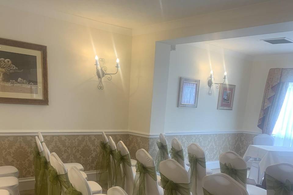 Sage and white covers