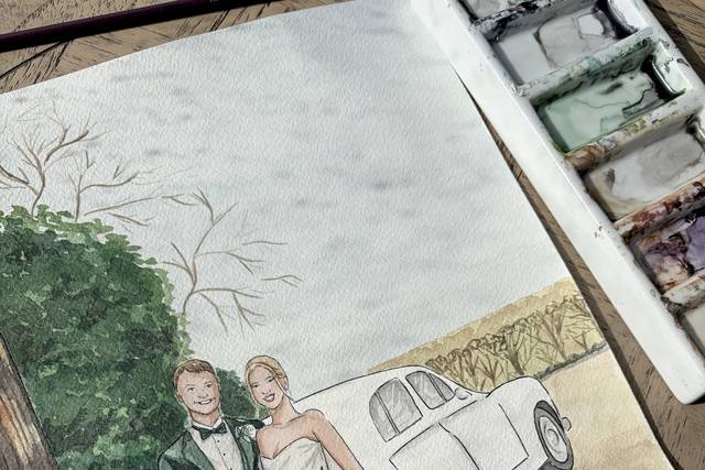 A4 couple illustration