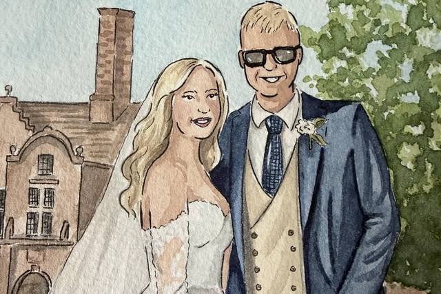 Close up couple illustration