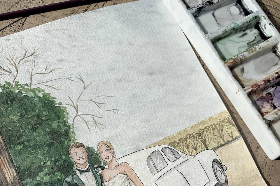 A4 couple illustration