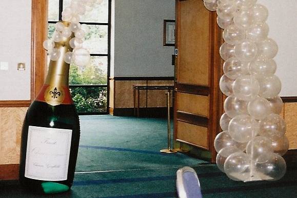 Champagne Bottle And Bubbles