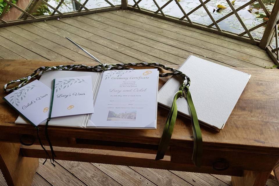Certificate and Vows