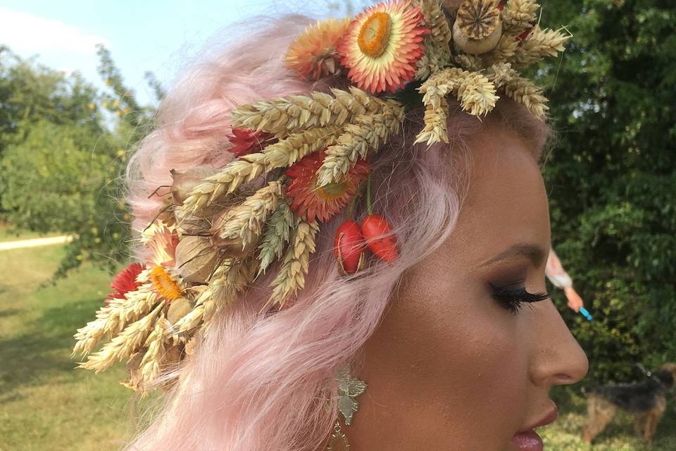 Wheat in floral crown