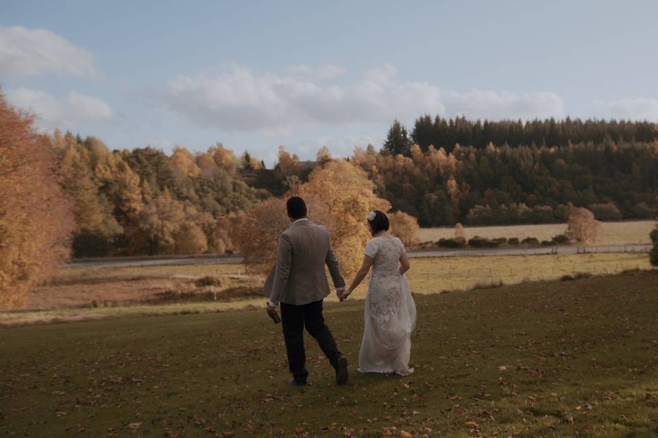 Walking and holding hands