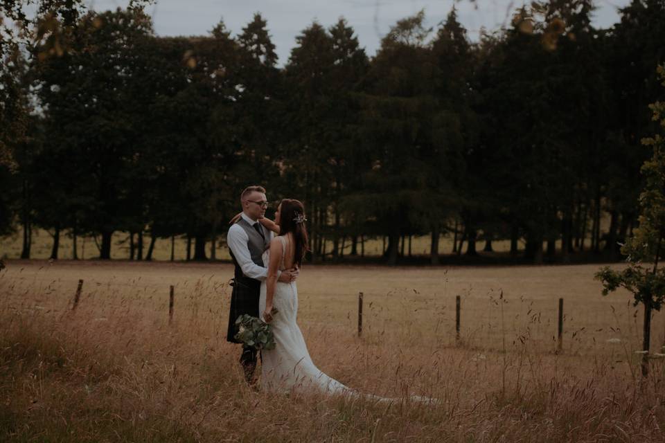 Pair in the field at Cornhill Castle