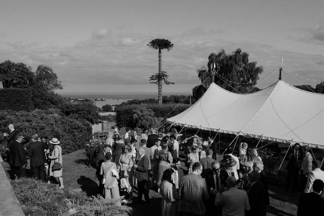 Marquee on the lawn at home
