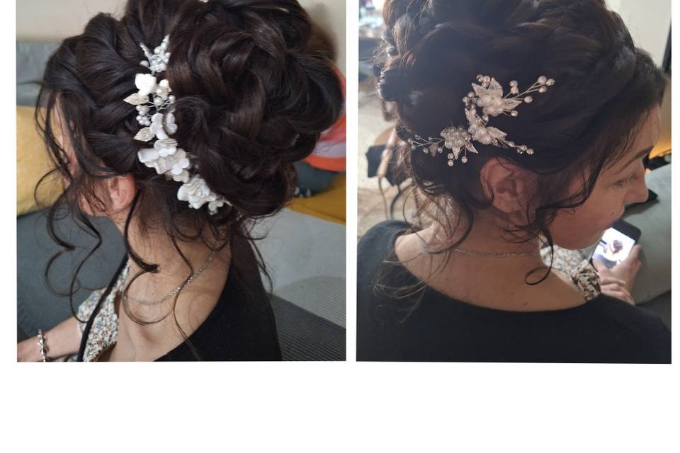 Bridal hair up with accessorie