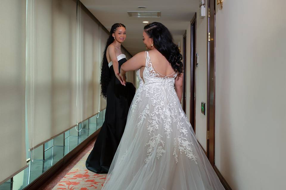 Elegant bridal moment