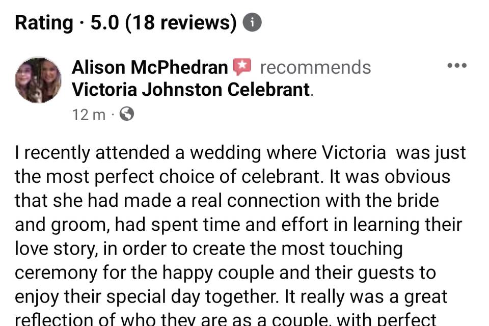 Victoria Johnston Celebrant